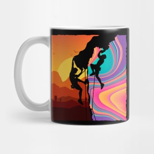 Retro Rock Climbing Bouldering Wall Climber Mug